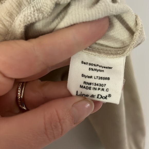 NWT Anthropologie Line and Dot Cozy Cream Ribbed Button Down Lounge Top - Picture 3 of 6